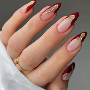 Burgundy gold lines